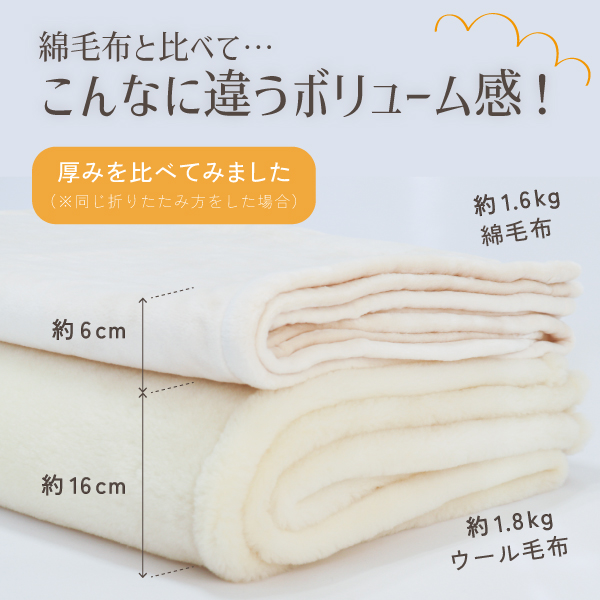 ぬくもりウールの洗える掛毛布